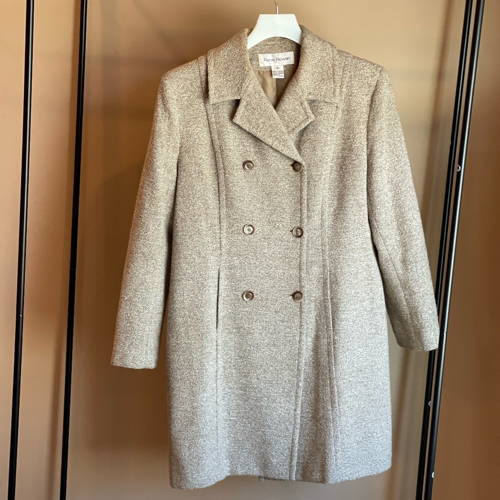 Rena Rowan Tan Double Breasted Coat